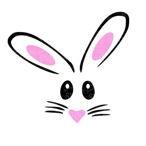 Bunny face svg files for personal project and commercial. SVG - Easter Bunny SVG - Rabbit face svg - Bunny tshirt ...