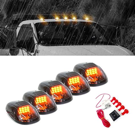 Buy 5 X Cab Marker Light Smoke Lens Amber 12 Led Housing Cab Roof Running Lights Top Clearance