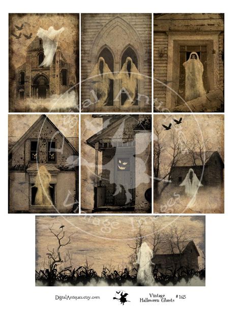 Halloween Vintage Ghosts Images Instant Digital Download Etsy