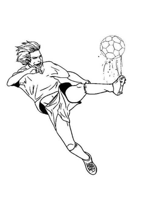 Coloring is fantastic fun and our printable coloring pages have something for everyone. A Profesional Soccer Player Doing A Hard Kick Coloring ...