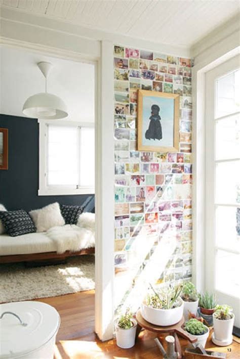 Diy Postcard Or Photo Papered Wall Content In A Cottage