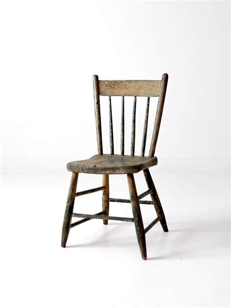 Antique Primitive Spindle Back Chair Chair Rustic Chair Art Chair