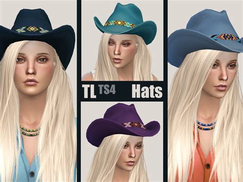 The Sims Resource Western Hat Series Blue