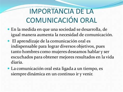 Concepto E Importancia De La ComunicaciÓn Oral