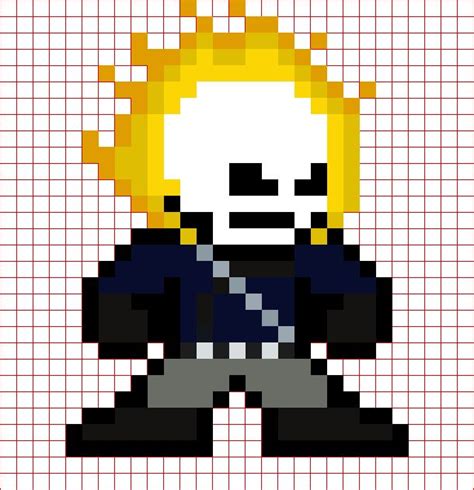 Ghost Rider Pixel Art Pattern Pixel Art Pattern Art