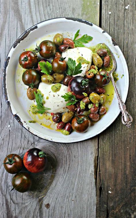 Adding or omitting other ingredients can help change the flavor and provide a change for your meals. Caprese Olive Salad + Green Olive Pesto - The Gourmet RD