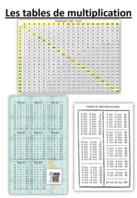 Table De Multiplication à Imprimer De 1 A 100
