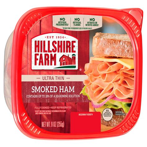 Hillshire Farm Ultra Thin Sliced Smoked Ham Deli Meat 9 Oz Walmart