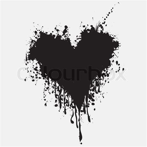 Graphic Grunge Heart Ink Splatter Vector Paint Splat Love Splash