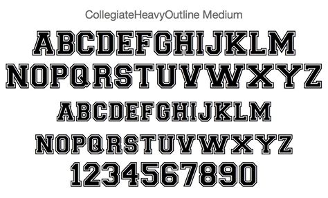 Collegiate Heavy Outline Font With Images Alphabet Capital Letters