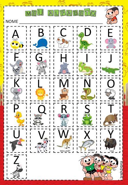 A Printable Alphabet With Pictures Of Animals And Letters