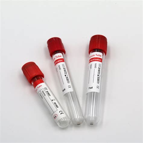 Disposable Medical Pet Plain Red Cap Vacuum Blood Collection Tube