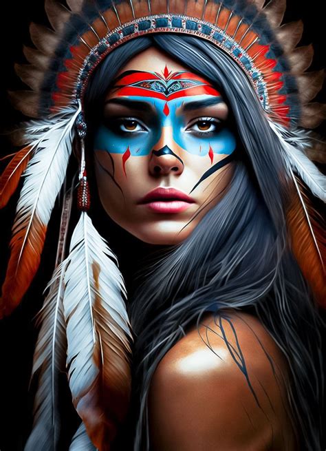 With Ai Created Art By The Midjourney Look Shows A Beautiful Indian Woman American Indian