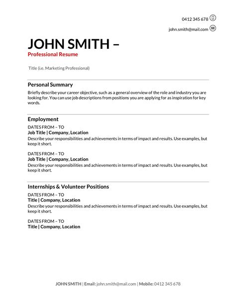 How to write a good cv. Free Resume Templates Download: How to Write a Resume in ...