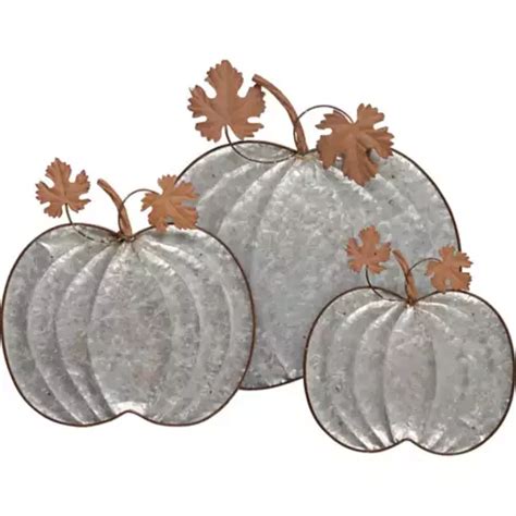 Primitives By Kathy Galvanized Pumpkins Tray Set Lowest Price