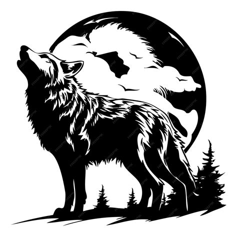 Premium Vector Howling Wolf Silhouette Wolf Svg Wolf Clipart Wolf