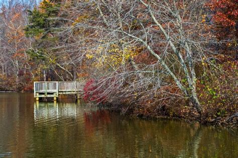 Autumn Lake And Dock Stock Image Image Of Smithville 128055101