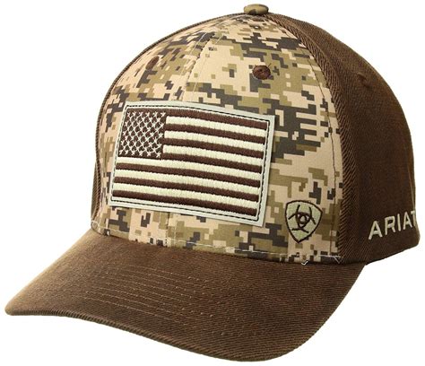 Ariat Mens Digital Camo American Flag Mesh Back Snapback Cap Hat