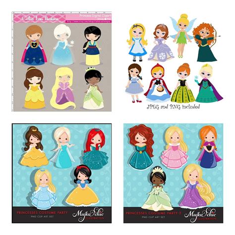 Kit Digital Princesas Disney Cute 2 Elo7 Produtos Especiais