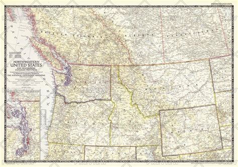 Northwestern United States And Canadian Provinces Published 1950