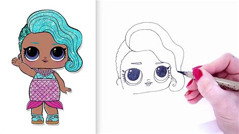 How To Draw Merbaby Lol Doll Lol Surprise Doll Drawing Easy Glitter