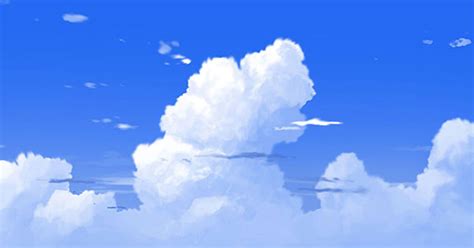 Painting Anime Cumulus Cloud Anime And Game