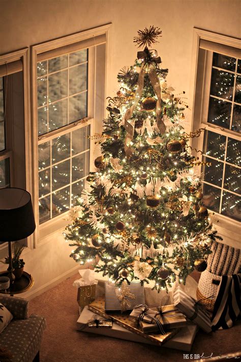 Bold Neutral Glam Christmas Tree In The Living Room This Is Our Bliss