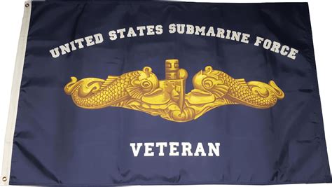 Us Submarine Force Veteran Flag Gold Dolphins 3 X 5