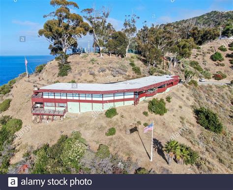 Aerial View Of House In The Valley Of Avalon Bay In Santa Catalina