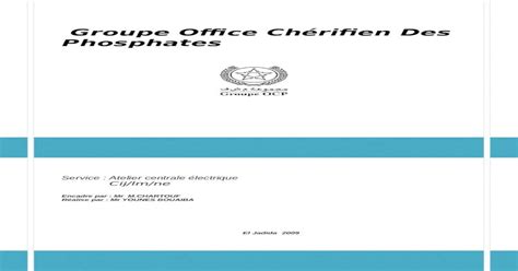 Rapport De Stage Ocp Eljadida Docx Document