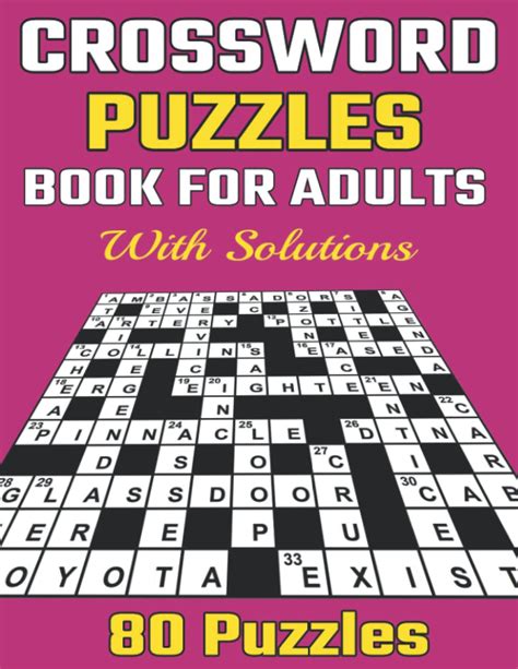 Crossword Puzzle Books For Adults With Solution Large Print Medium