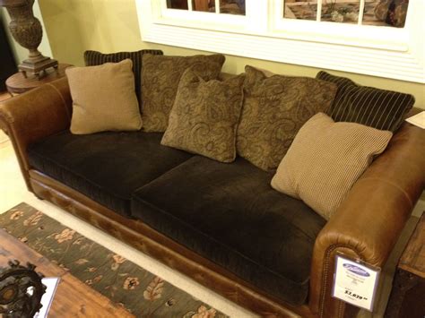 4.5 out of 5 stars. Sofas With Leather And Fabric Leather Couch With Fabric Cushions Furniture Rustic - TheSofa