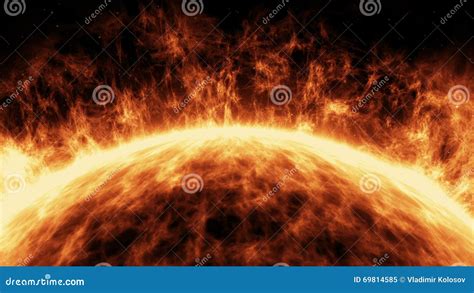 Sun Surface With Solar Flares Stock Illustration Illustration Of