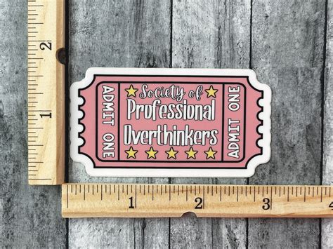 Professional Overthinker Sticker Funny Anxiety Stickers Etsy