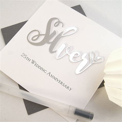 The silver rose is a beautiful 25th wedding anniversary gift idea, whether presented its own or as part of a larger gift. 25th Silver Wedding Anniversary Card By The Hummingbird ...