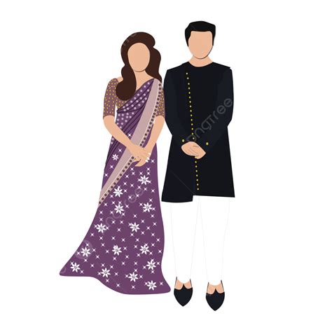 Tenues De Couple De Mariage Indien Saree Pour La Mariée Et Le Marié