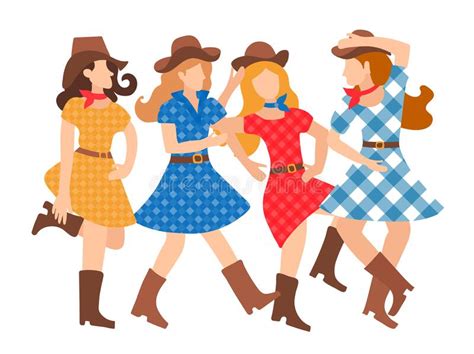 Country Line Dance Stock Illustrations 422 Country Line Dance Stock
