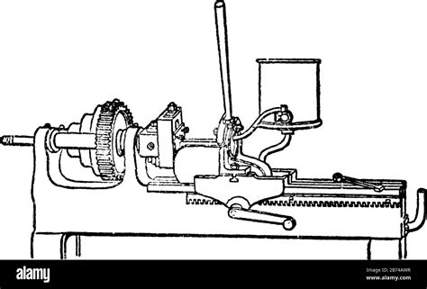 This Illustration Represents Screwing Machine Which Is In Fact A Lathe