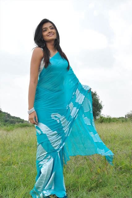 Nikitha Narayan Latest Blue Saree Exclusive Still Gallery Beautiful Indian Actress Cute Photos