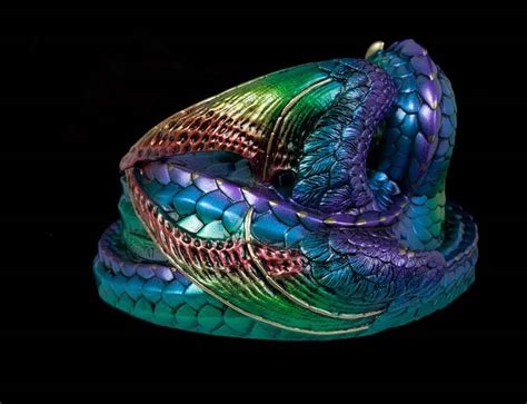 Mother Coiled Dragon Rainbow Windstone Editions