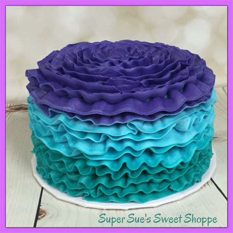 Ombre Teal To Purple Smash Cake Smash Cake First Birthday Cake Smash