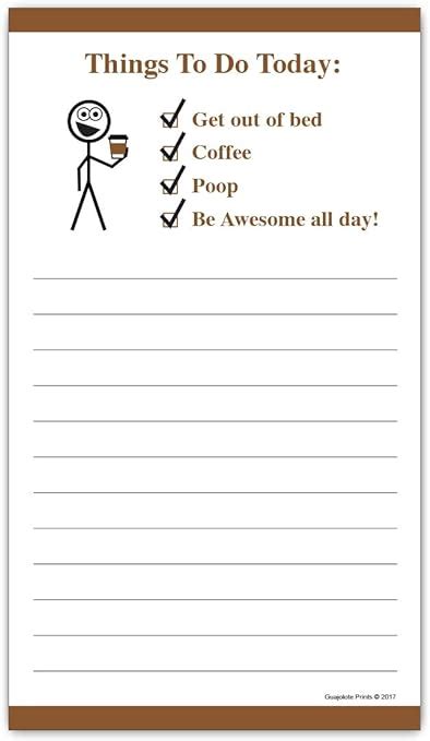 Guajolote Prints Funny Magnetic Grocery List Coffee And