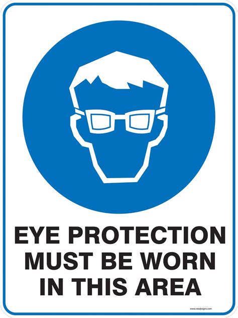 Mandatory Sign Eye Protection Must Be Worn In This Area Property Signs