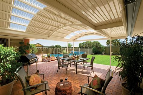 Patio With Curved Roofs Stratco Outback Curved Roof Patio