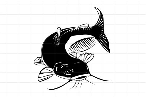 Catfish SVG, big fish cut file for fishing design (669186) | Cut Files