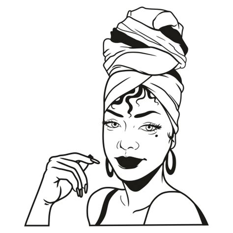 Afro Woman Turban Head Wrap Svg Melanin Goddess Diva Svg Black Girl
