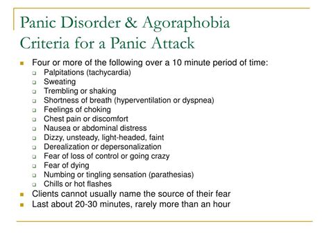 During a panic attack, a person may experience overwhelming emotions, including helplessness and fear. PPT - Anxiety Disorders PowerPoint Presentation, free ...