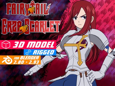 Erza Scarlet Fairy Tail Anime Model 3d By Gilsonanimes On Deviantart