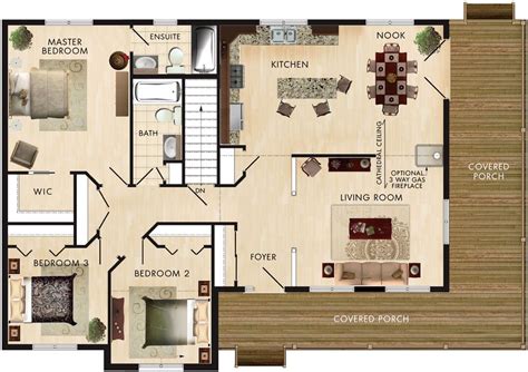 Some of our floor plans with designated sitting areas include the benjamin, payton, richard, and depending on the amount of room at the foot of your bed, you can either use a single bench or a. Cortland | Beaver homes and cottages, Dream house plans ...