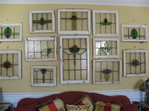 Living Room Stained Glass Windows In A Wall Grouping Antique